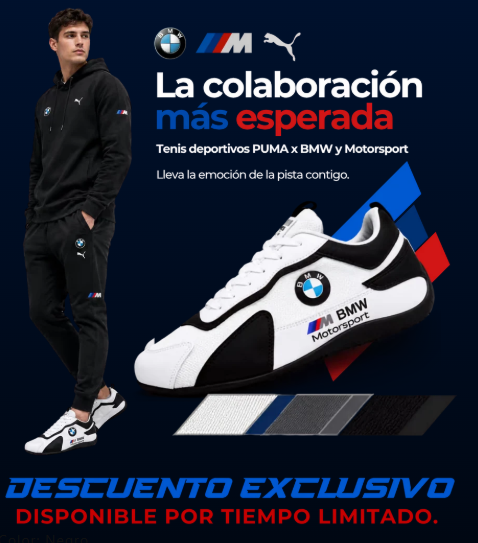 TENIS ORTOPEDICO BMW MOTORSPORT - NUEVO LANZAMIENTO - CON 80% DE DESCUENTO