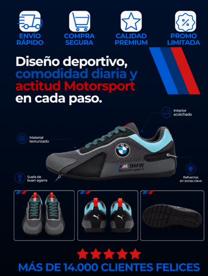 TENIS ORTOPEDICO BMW MOTORSPORT - NUEVO LANZAMIENTO - CON 80% DE DESCUENTO