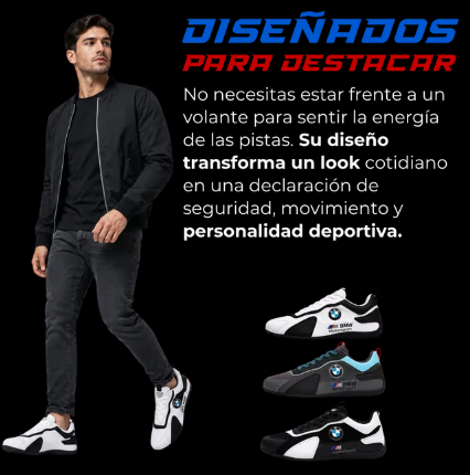 TENIS ORTOPEDICO BMW MOTORSPORT - NUEVO LANZAMIENTO - CON 80% DE DESCUENTO