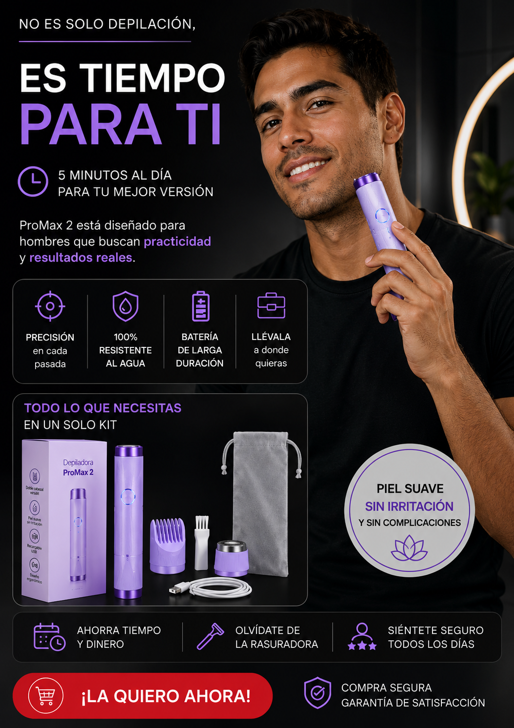 DEPILADORA 2 EN 1 PRO MAX UNISEX -🏆Producto innovador del 2026🏆- CON 50% DE DESCUENTO