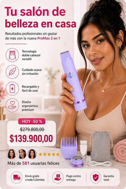 DEPILADORA 2 EN 1 PRO MAX UNISEX -🏆Producto innovador del 2026🏆- CON 50% DE DESCUENTO